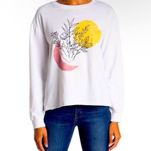 C&C California white boho graphic long sleeve tee cute!